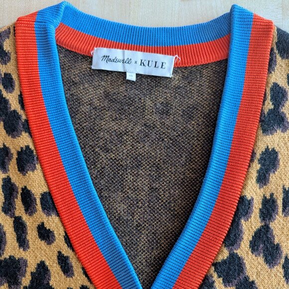 MADEWELL x KULE LEOPARD SINCLAIR CROP CARDIGAN MSRP $248 Size XS Limited Collab - Picture 6 of 15